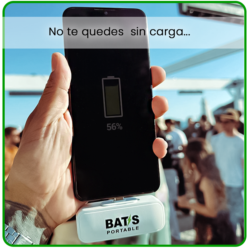 Cargador portátil BATS Portable con diseño sostenible para eventos y conciertos